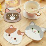 19 New Hot Sale High quality Cat Shaped Tea Coaster Cup Holder Mat Coffee Drinks Drink Silicon Coaster Pad