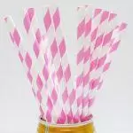 25Pcs Wedding Drinking Party Event Disposable Food Grade Striped Paper Straws Kitchen,Dining Barware