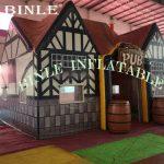 Custom house shaped giant inflatable bar tent inflatable irish bar pub with casks for outdoor party