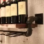 Industrieel Wijnrek | Vintage Wijnrek | Retro Wijnrek – Loft Waterpijp Wandrek voor Wijn