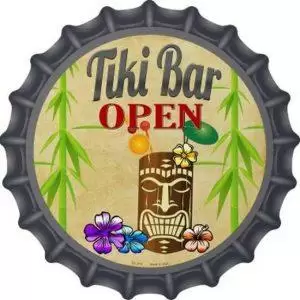 tiki-bar-open-wandbord-30-cm-rond-plat-met-flessendop-look